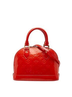 Louis Vuitton Monogram Vernis Alma BB 2-Way Shoulder Bag Cerise Red Patent
